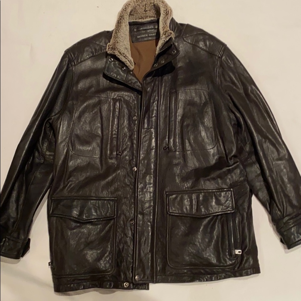 Kid leather men’s coat
